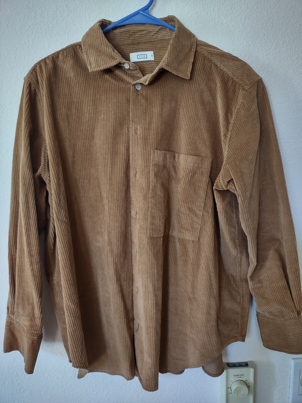AYR Men's Corduroy Shirt in Tan